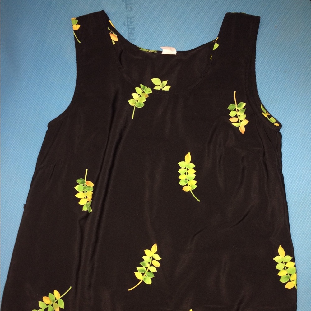 Beautiful black & floral long dress 12P